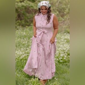 JessaKae Bailey Pink Checkered Maxi Dress